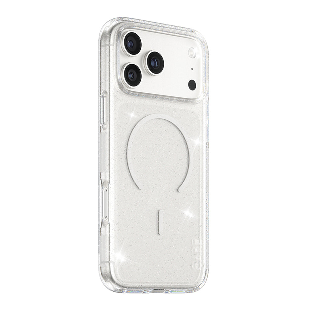 Coque MagSafe pour Apple iPhone 17 Pro Max, PanzerGlass, Care Urban Explorer Star Lit, Transparente Blanche