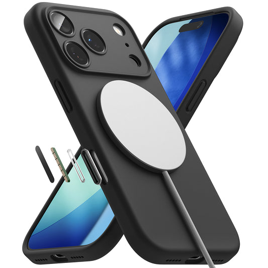 Coque MagSafe pour Apple iPhone 17 Pro Max, Ringke, Silicone, Noire