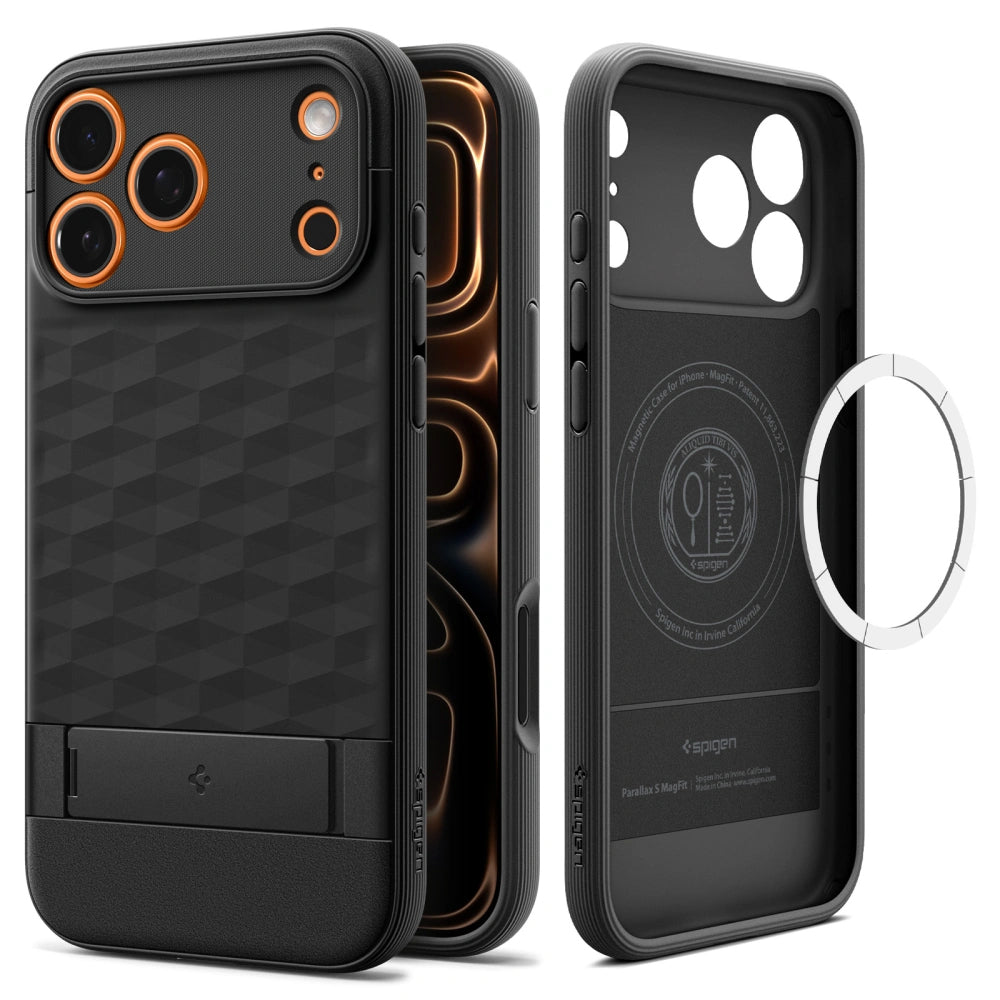 MagSafe Case for Apple iPhone 17 Pro Max, Spigen, Caseology Parallax S, Matte Black