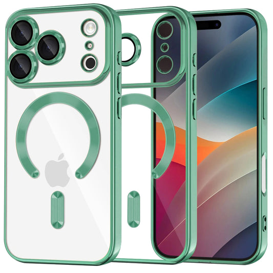 Housse MagSafe pour Apple iPhone 17 Pro Max, Techsuit, Luxury Crystal, Vert Clair