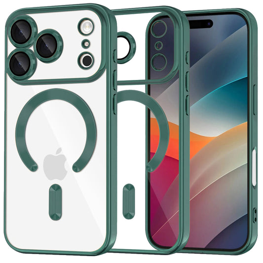 Étui MagSafe pour Apple iPhone 17 Pro Max, Techsuit, Luxury Crystal, Vert Foncé