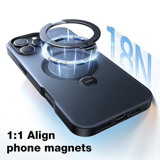 Coque MagSafe pour Apple iPhone 17 Pro Max, Torras, Ostand Spin, Noire