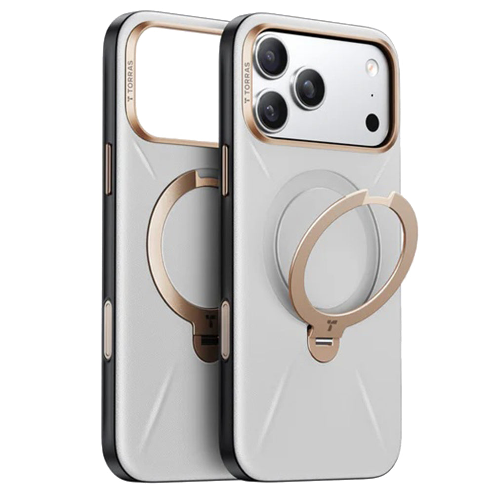 MagSafe Hülle für Apple iPhone 17 Pro Max, Torras, QPRO Leather, Grau