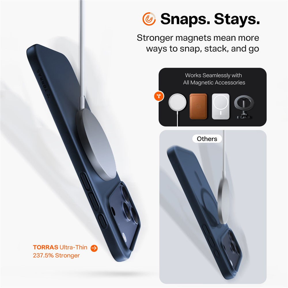 MagSafe Case for Apple iPhone 17 Pro Max, Torras, SlimFit, Navy Blue