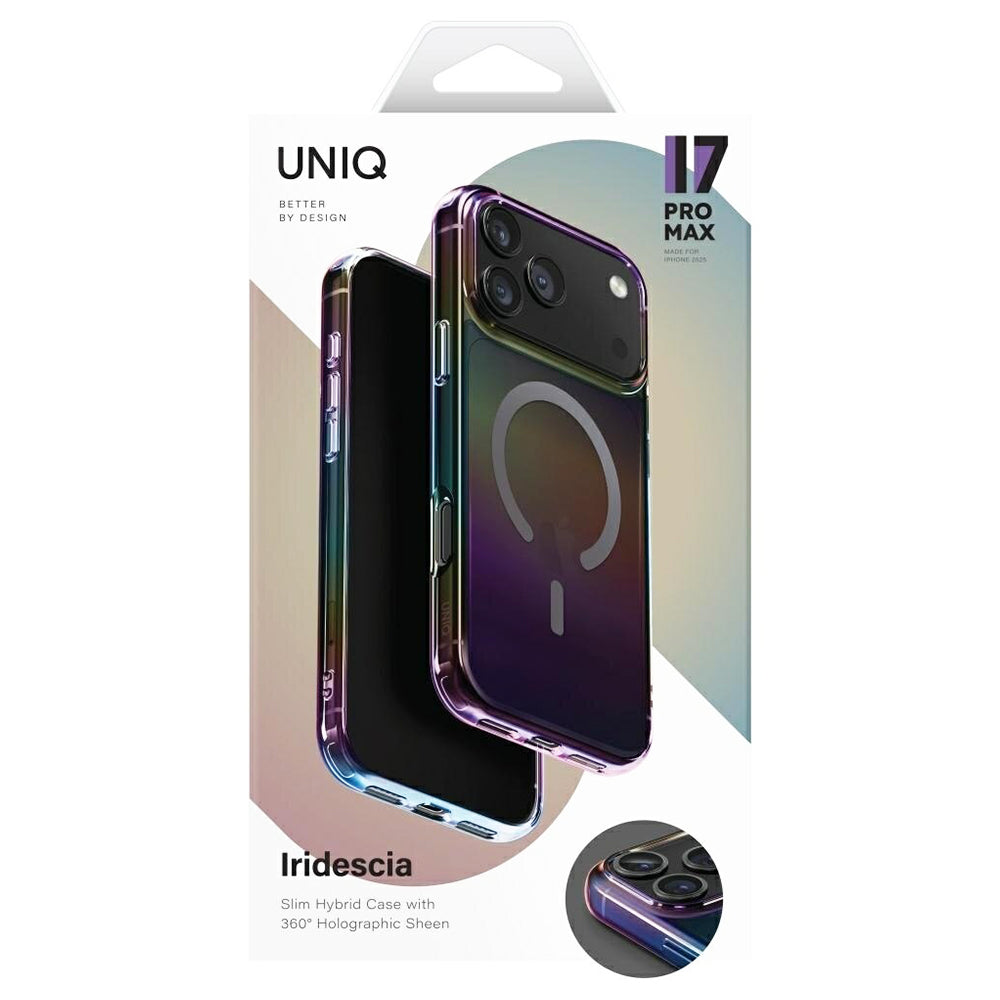 MagSafe Hülle für Apple iPhone 17 Pro Max, UNIQ, Iridescia MagClick, Aurora