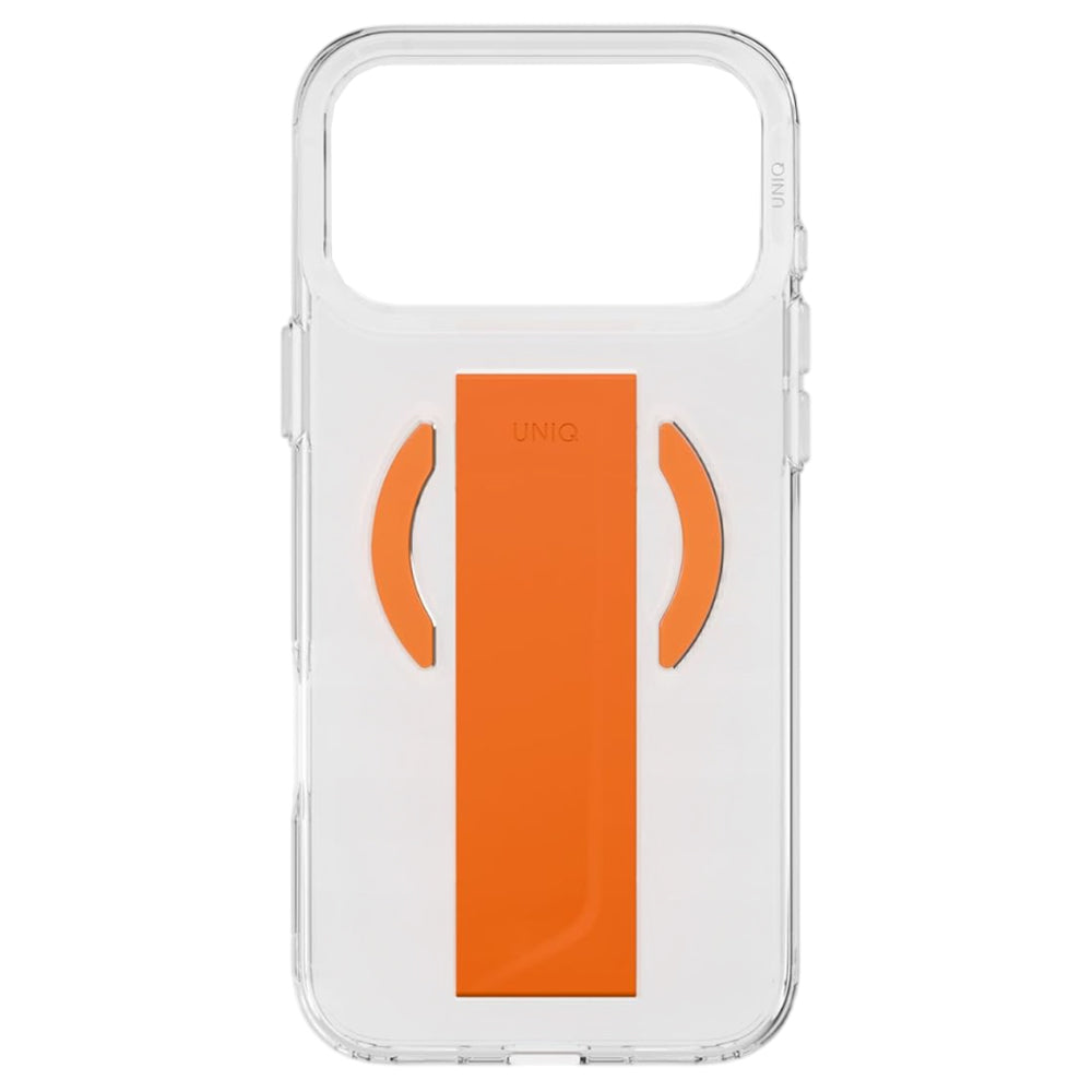 Coque MagSafe pour Apple iPhone 17 Pro, UNIQ, Heldro Air MagClick, Orange Transparente