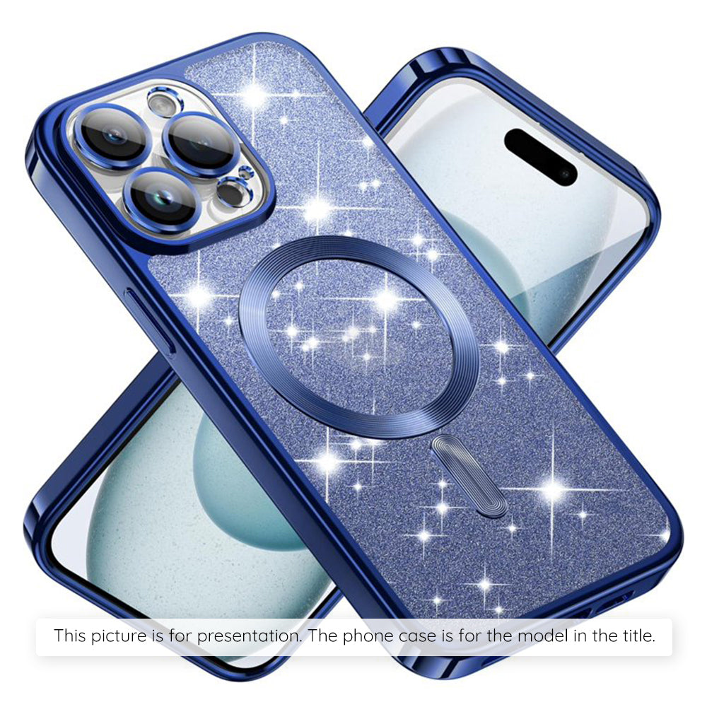 MagSafe-Hülle für Apple iPhone 17, Techsuit, Luxury Glitter, Dunkelblau