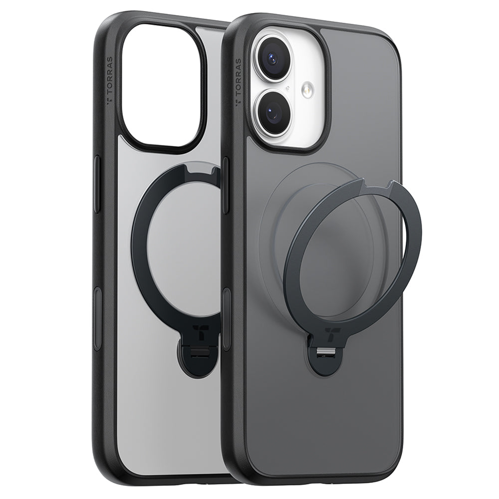 MagSafe Case for Apple iPhone 17, Torras, Ostand Spin, Black