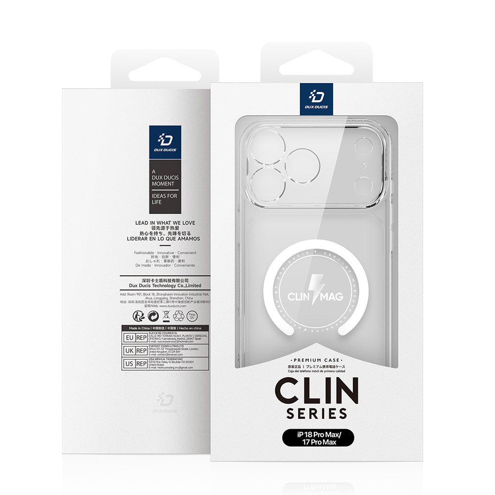 Coque MagSafe pour Apple iPhone 18 Pro / 17 Pro, DUX DUCIS, Clin, Transparente