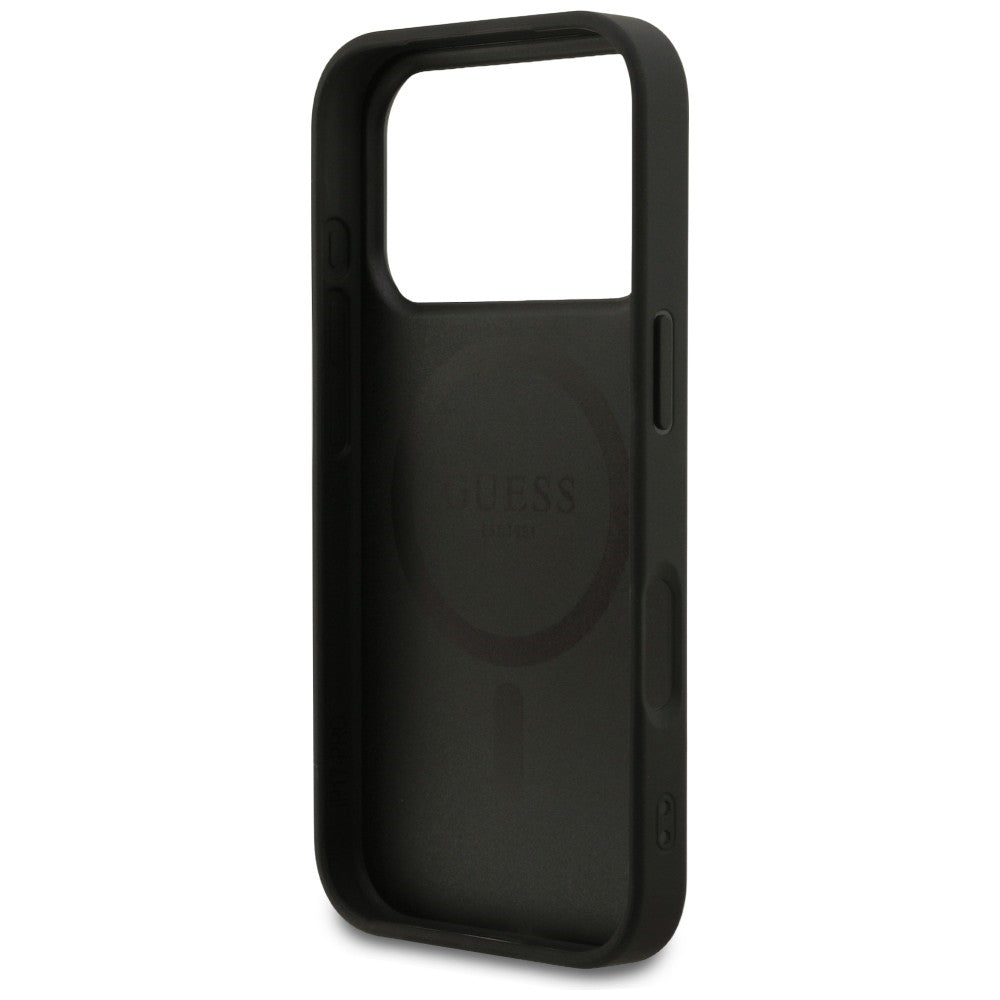 Coque MagSafe pour Apple iPhone 18 Pro / 17 Pro, Guess, Logo 4G Small and Classic, Noire