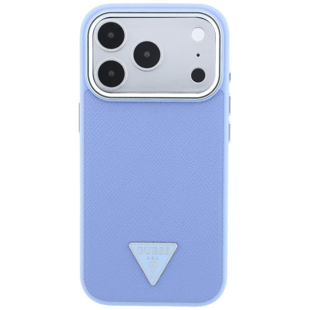 MagSafe-Hülle für Apple iPhone 18 Pro / 17 Pro, Guess, Geprägtes Dreieck-Logo, Blau