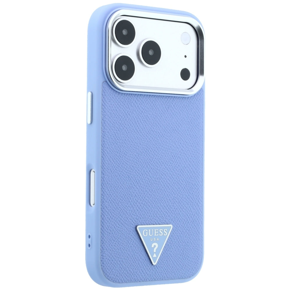 MagSafe-Hülle für Apple iPhone 18 Pro / 17 Pro, Guess, Geprägtes Dreieck-Logo, Blau