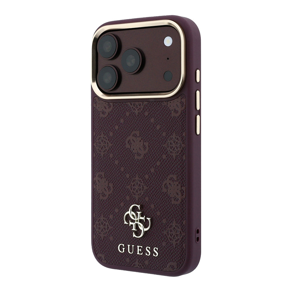 MagSafe Case for Apple iPhone 18 Pro / 17 Pro, Guess, Peony 4G Small Logo, Burgundy