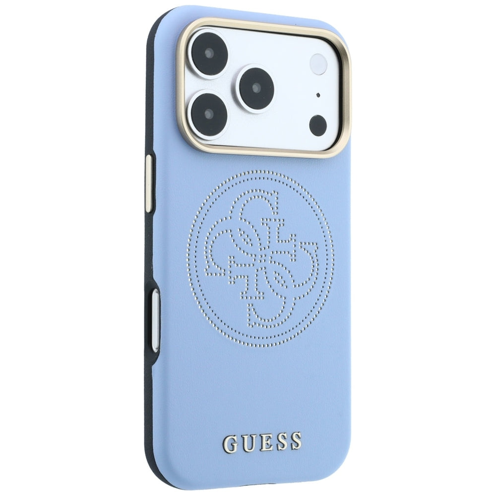 MagSafe-Hülle für Apple iPhone 18 Pro / 17 Pro, Guess, Perforated 4G, Blau