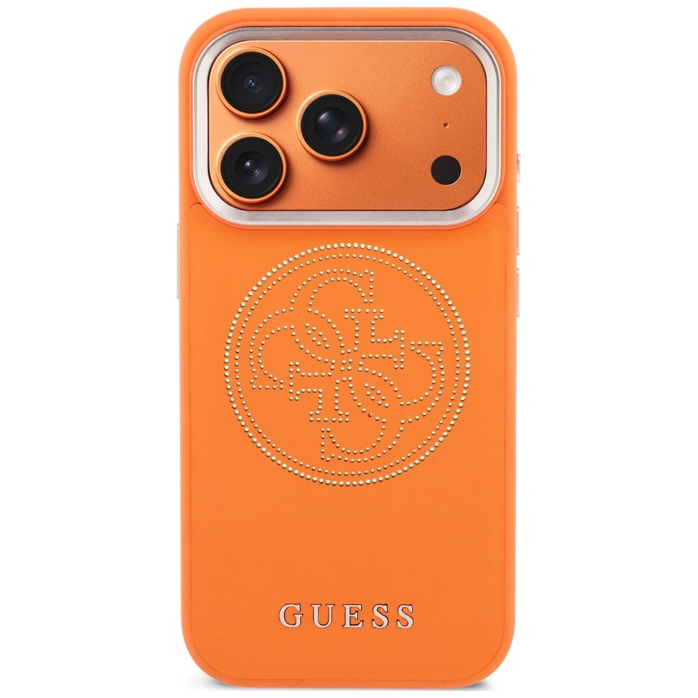 MagSafe-Hülle für Apple iPhone 18 Pro / 17 Pro, Guess, Perforated 4G, Orange