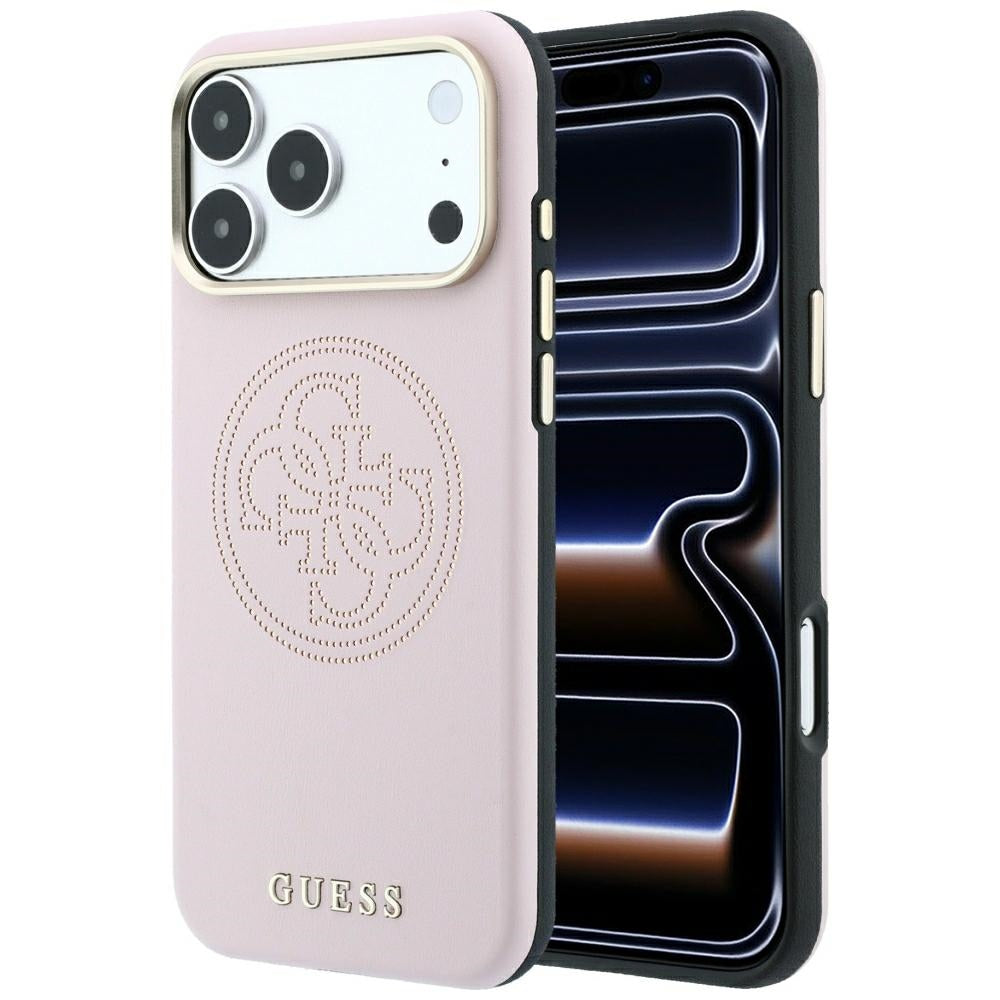 MagSafe-Hülle für Apple iPhone 18 Pro / 17 Pro, Guess, Perforated 4G, Rosa
