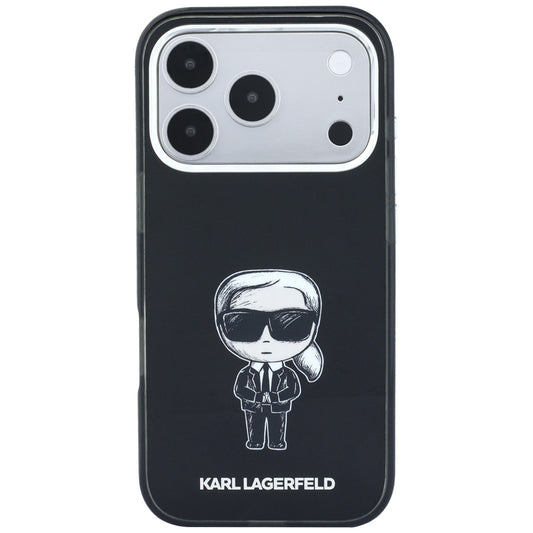 Coque MagSafe pour Apple iPhone 18 Pro / 17 Pro, Karl Lagerfeld, HC IML Ikonik Sketch Print, Noire