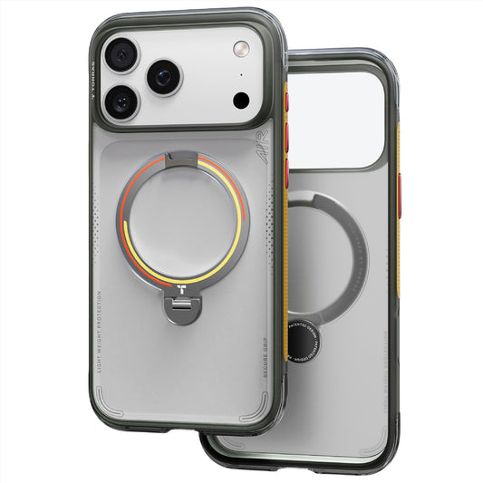 Coque MagSafe pour Apple iPhone 18 Pro / 17 Pro, Torras, Ostand Q3 Air Football, Gris