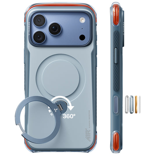 Coque MagSafe pour Apple iPhone 18 Pro / 17 Pro, Torras, Ostand Q3 Air Pro, Bleu