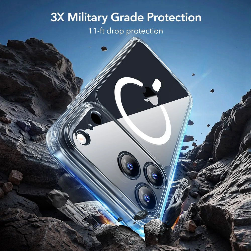 Coque MagSafe pour Apple iPhone 18 Pro Max / 17 Pro Max, ESR, Classic Hybrid avec protecteur d'écran, Noir Transparent