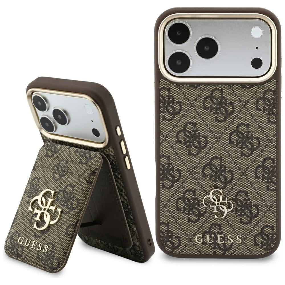 Coque MagSafe pour Apple iPhone 18 Pro Max / 17 Pro Max, Guess, 4G Cardslot, marron
