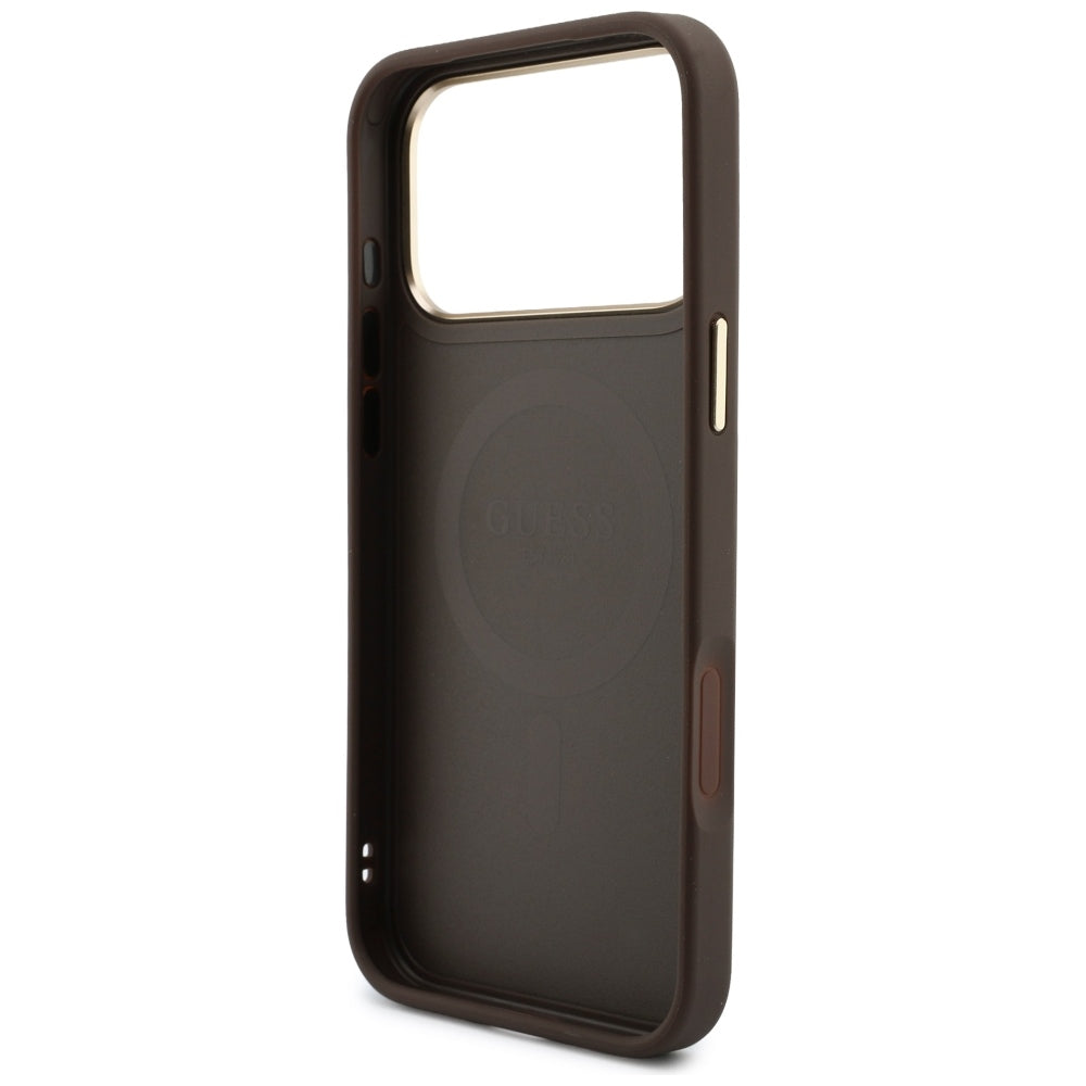Coque MagSafe pour Apple iPhone 18 Pro Max / 17 Pro Max, Guess, 4G Cardslot, marron