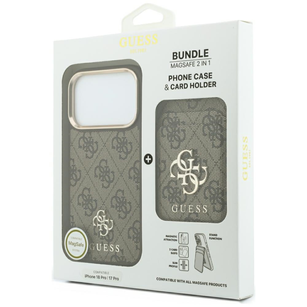 Coque MagSafe pour Apple iPhone 18 Pro Max / 17 Pro Max, Guess, 4G Cardslot, marron