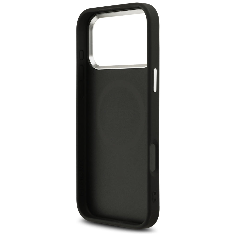 Coque MagSafe pour Apple iPhone 18 Pro Max / 17 Pro Max, Guess, Logo Triangle Pailleté, Noire