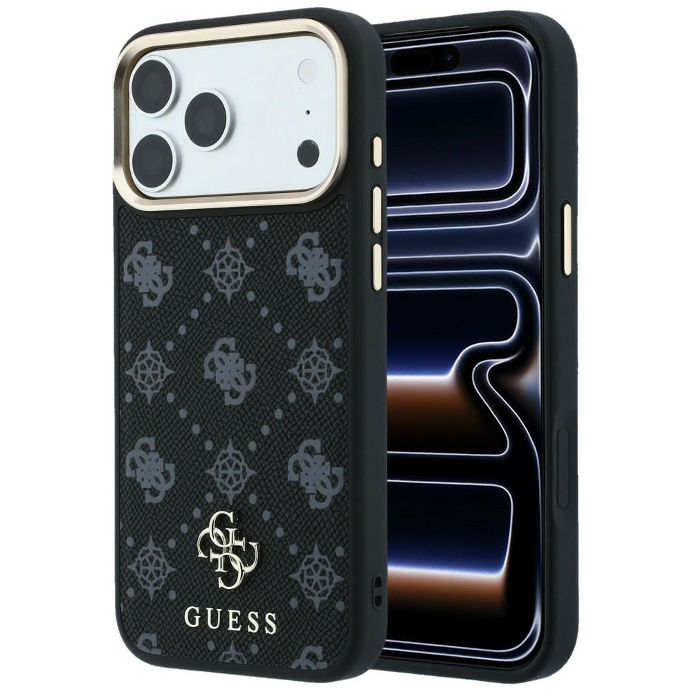 Coque MagSafe pour Apple iPhone 18 Pro Max / 17 Pro Max, Guess, Peony 4G Small Logo, Noire