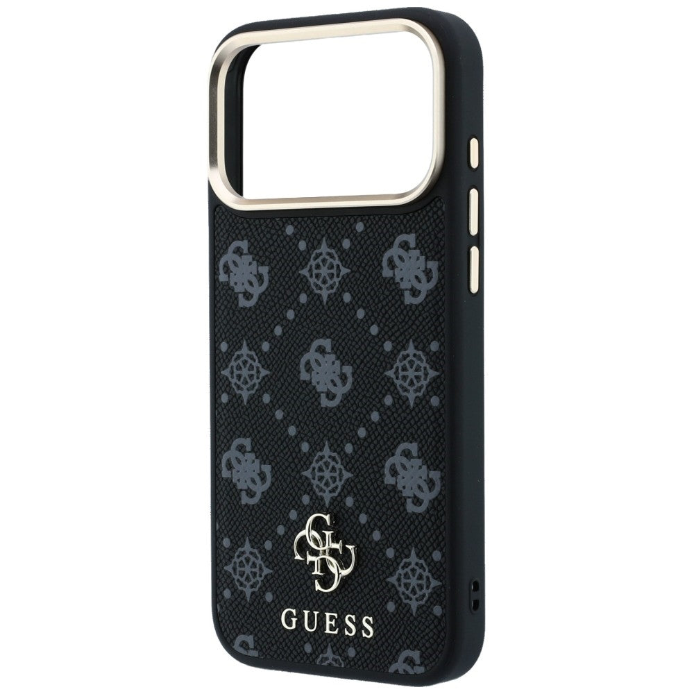 Coque MagSafe pour Apple iPhone 18 Pro Max / 17 Pro Max, Guess, Peony 4G Small Logo, Noire