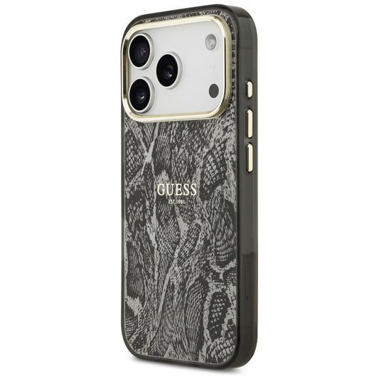 MagSafe Case for Apple iPhone 18 Pro Max / 17 Pro Max, Guess, Python Pattern, Black