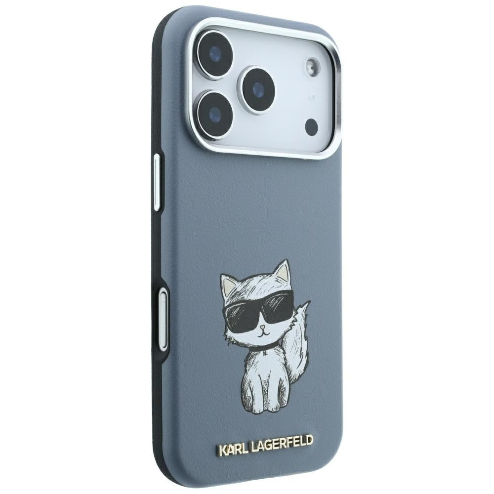 Coque MagSafe pour Apple iPhone 18 Pro Max / 17 Pro Max, Karl Lagerfeld, Choupette Sketch, Bleu