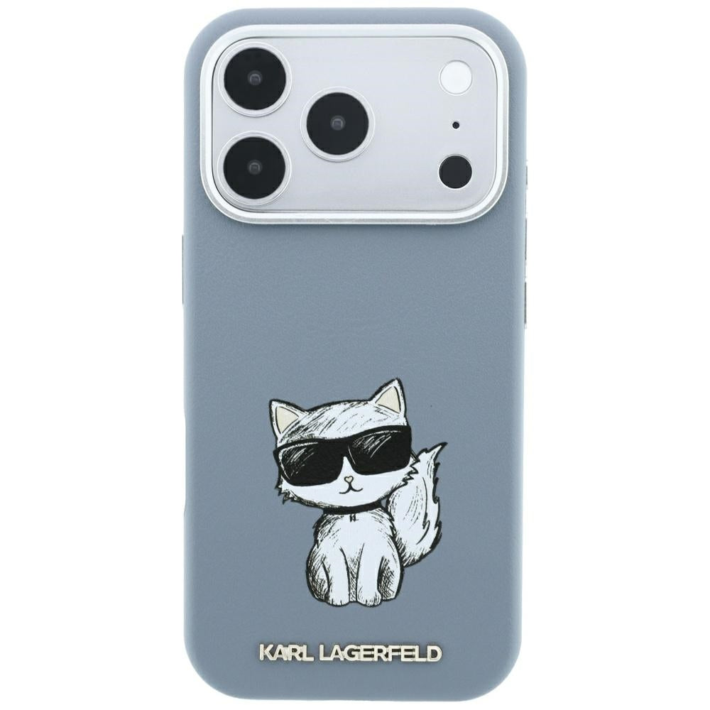 Coque MagSafe pour Apple iPhone 18 Pro Max / 17 Pro Max, Karl Lagerfeld, Choupette Sketch, Bleu