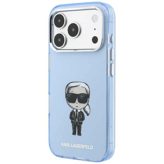 Coque MagSafe pour Apple iPhone 18 Pro Max / 17 Pro Max, Karl Lagerfeld, IML Ikonik Sketch Print, Bleu