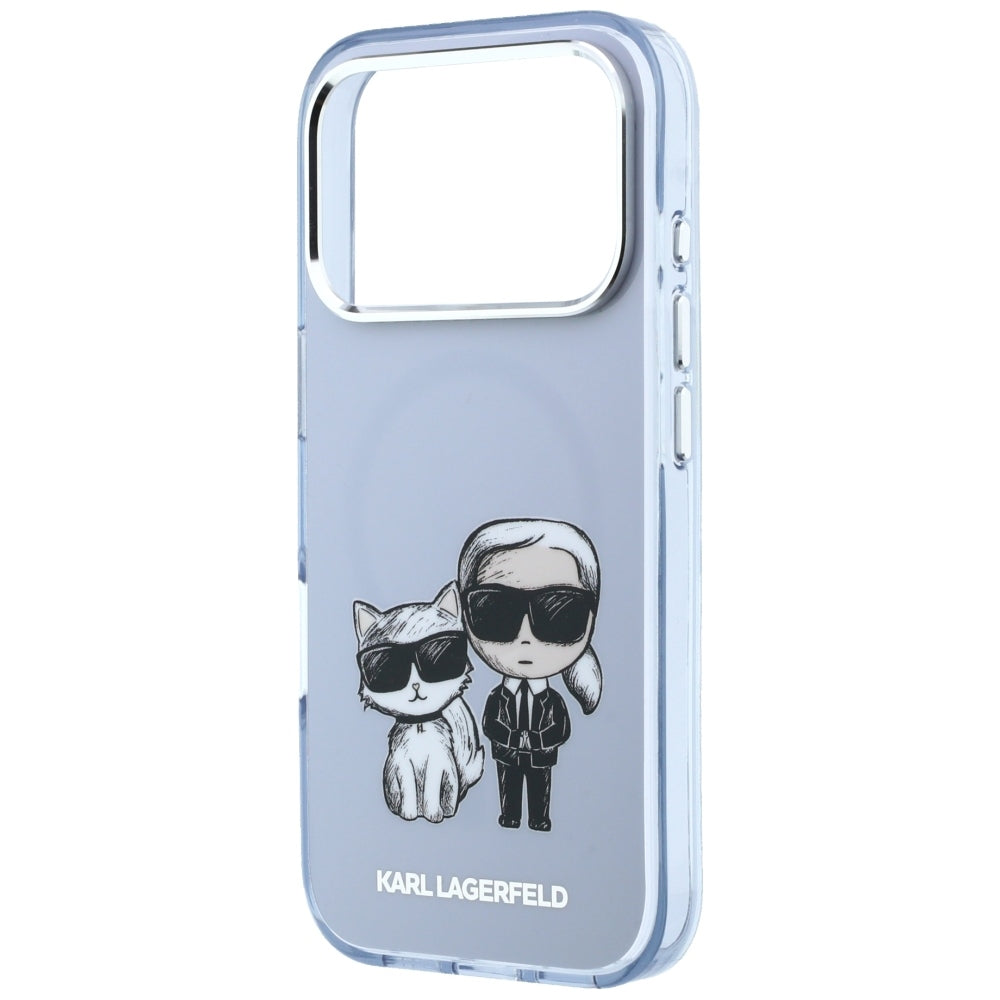 Coque MagSafe pour Apple iPhone 18 Pro Max / 17 Pro Max, Karl Lagerfeld, IML KC Bodies Sketch Print, Bleue