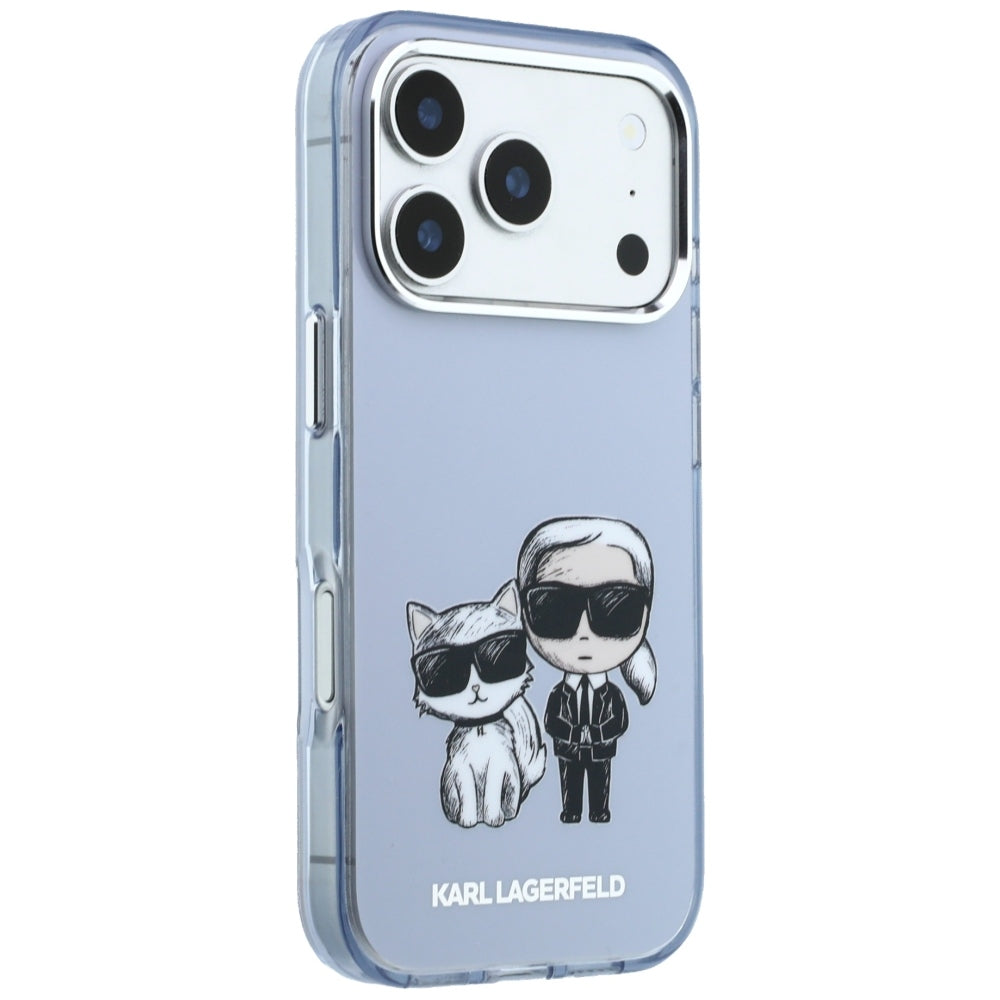 Coque MagSafe pour Apple iPhone 18 Pro Max / 17 Pro Max, Karl Lagerfeld, IML KC Bodies Sketch Print, Bleue