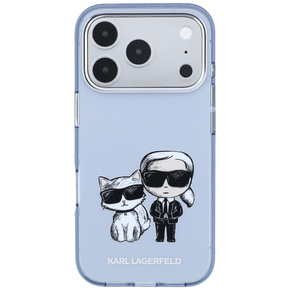 Coque MagSafe pour Apple iPhone 18 Pro Max / 17 Pro Max, Karl Lagerfeld, IML KC Bodies Sketch Print, Bleue