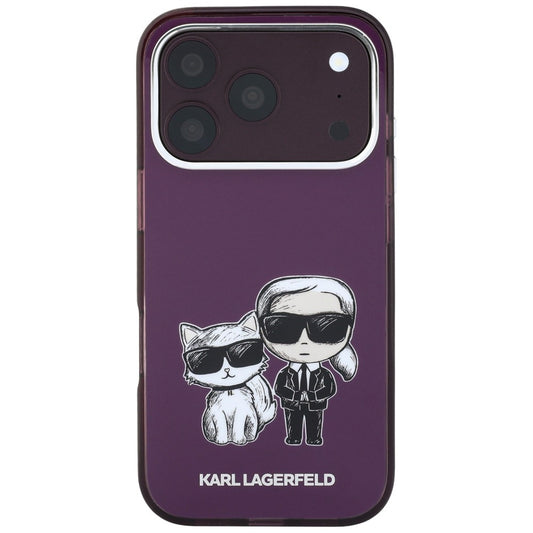 Coque MagSafe pour Apple iPhone 18 Pro Max / 17 Pro Max, Karl Lagerfeld, IML KC Bodies Sketch Print, Bordeaux