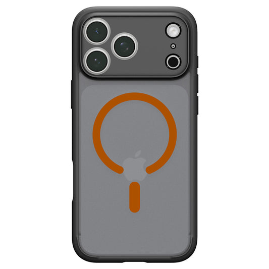 Coque MagSafe pour Apple iPhone 18 Pro Max / 17 Pro Max, Spigen, Ultra Hybrid, Noir Orange Satiné ACS12125