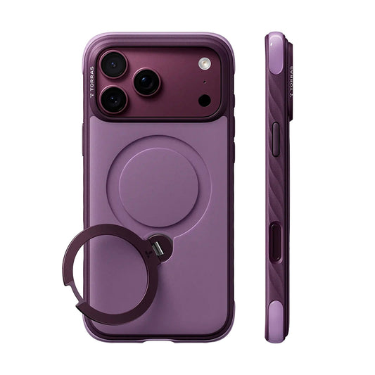 MagSafe-Hülle für Apple iPhone 18 Pro Max / 17 Pro Max, Torras, Ostand Q3 Rugged, Lila