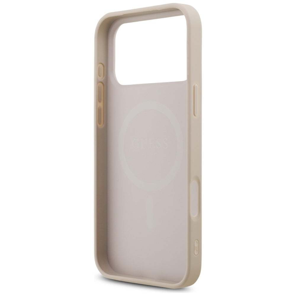 Coque MagSafe pour Apple iPhone 18 Pro Max, Guess, 4G Triangle Strass, Rose
