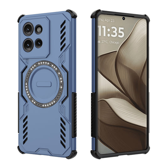 Coque MagSafe pour Motorola Edge 50, Techsuit, ArmorMag, Bleue
