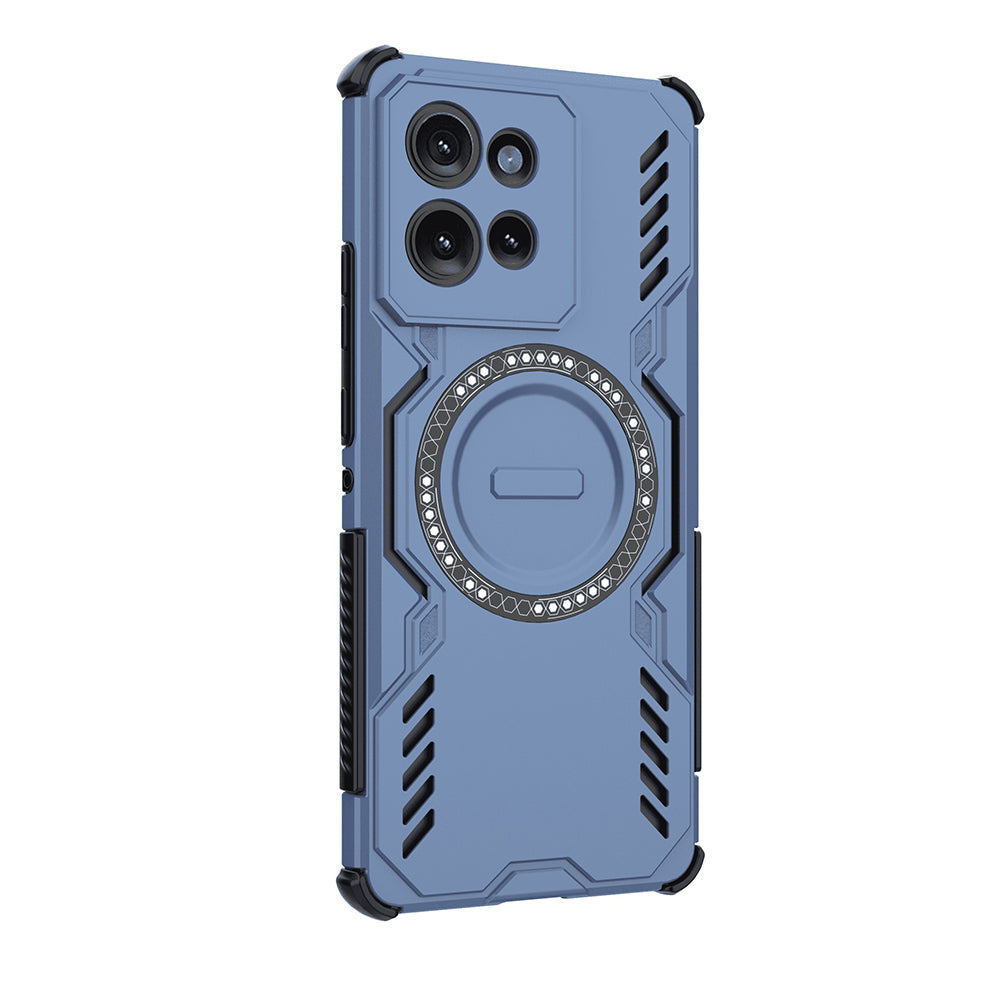Coque MagSafe pour Motorola Edge 50, Techsuit, ArmorMag, Bleue