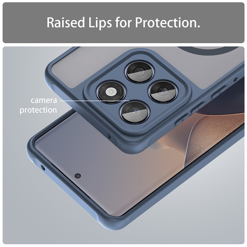 Coque MagSafe pour Motorola Edge 60 Fusion / Edge 60, Techsuit, HaloFrost II, Bleu marine