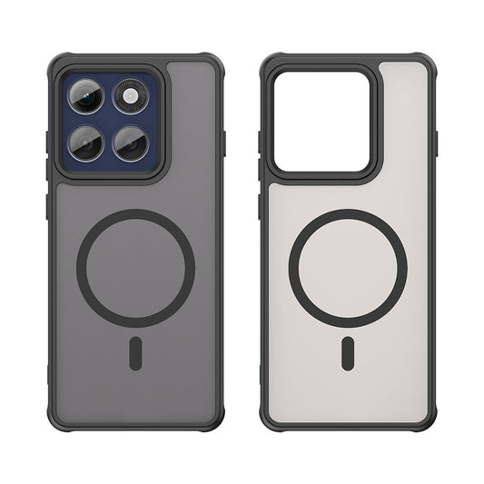 Coque MagSafe pour Motorola Edge 60 Pro, Techsuit, HaloFrost II (Grand Trou pour Objectif), Noire
