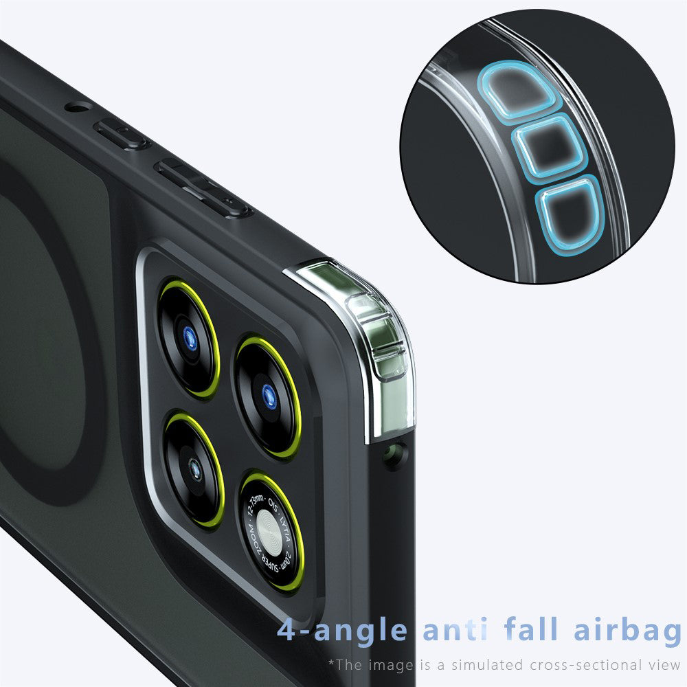 Coque MagSafe pour Motorola Edge 70 Pro, Techsuit, PureFrost, Noir Satiné