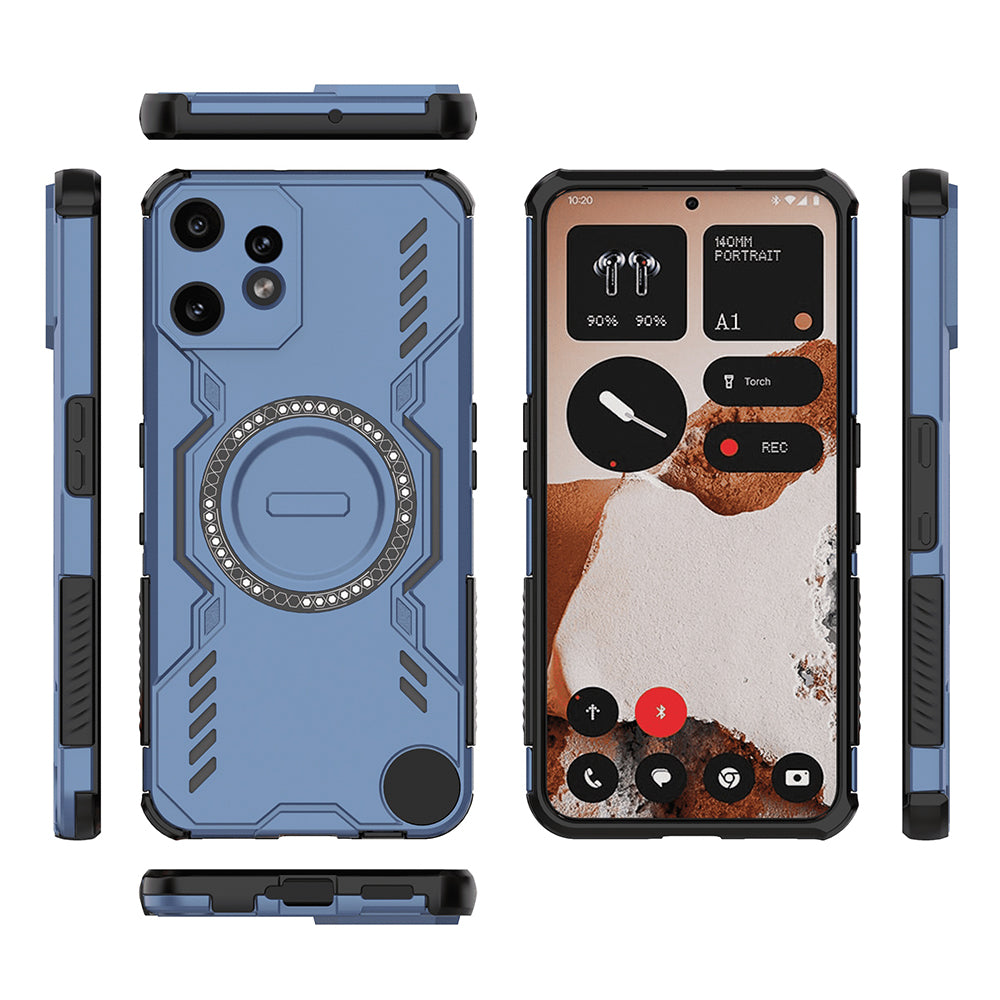 Coque MagSafe pour Nothing CMF Phone 2 Pro, Techsuit, ArmorMag, Bleue