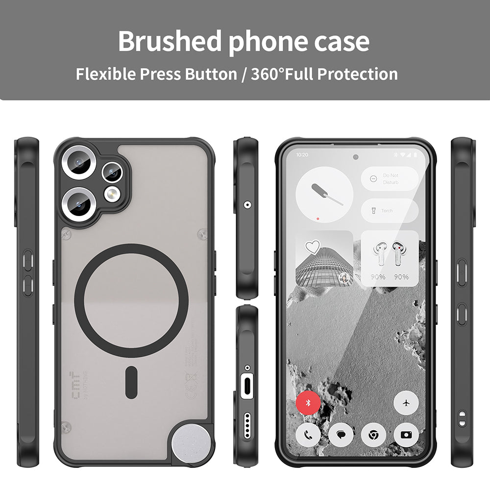 Coque MagSafe pour Nothing CMF Phone 2 Pro, Techsuit, HaloFrost II, Noire