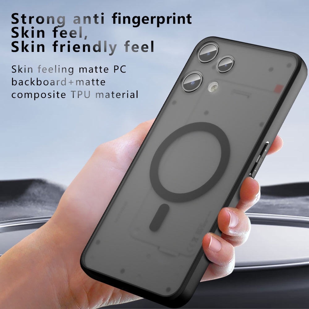 MagSafe Hülle für Nothing Phone (3a) Lite, Techsuit, PureFrost, Satinschwarz