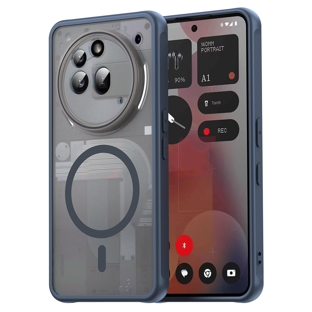 Coque MagSafe pour Nothing Phone (3a) Pro, Techsuit, HaloFrost II, Bleu marine